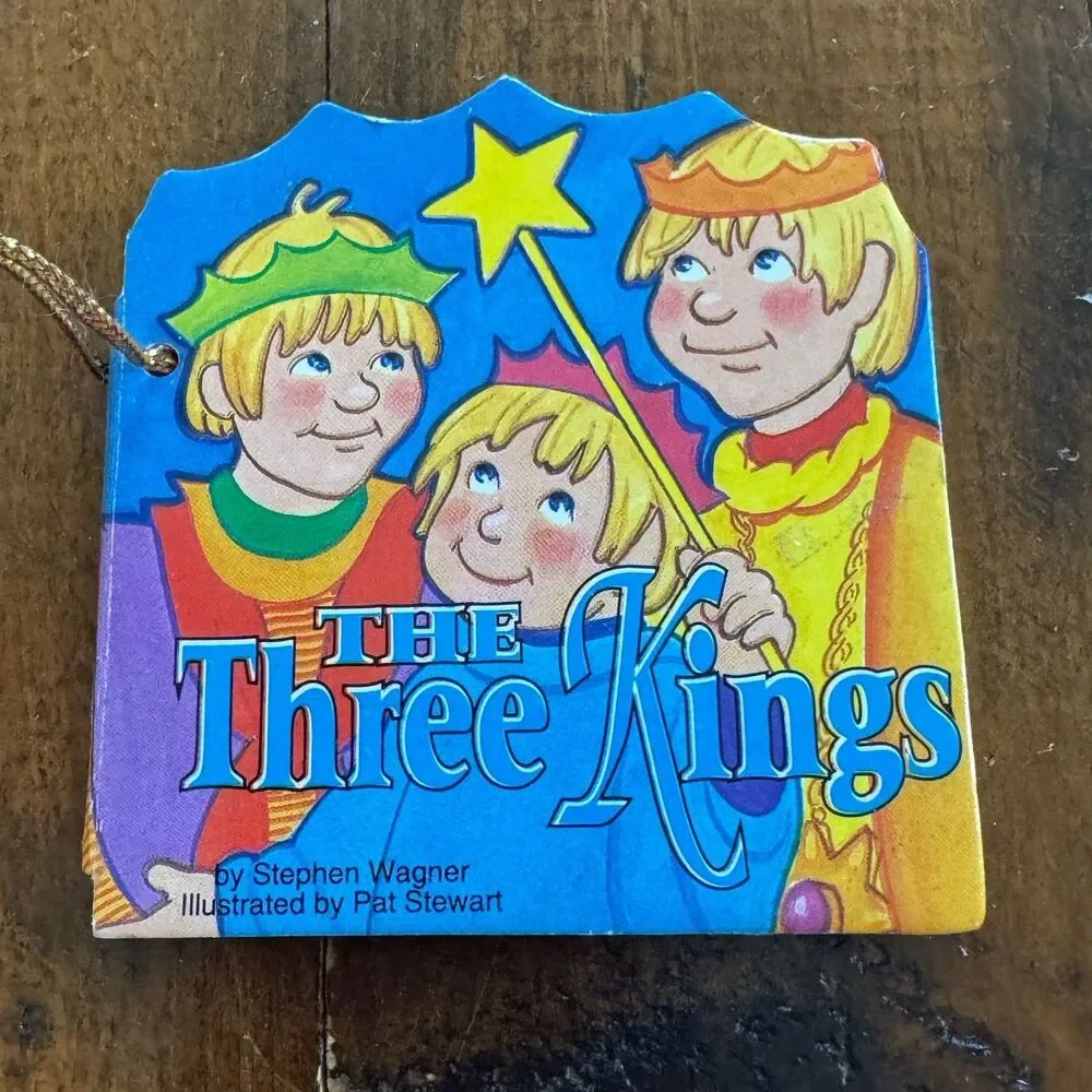 Vintage Christmas Mini Board Book Ornament Lot 6 Die Cut Stephen Wagner Gift